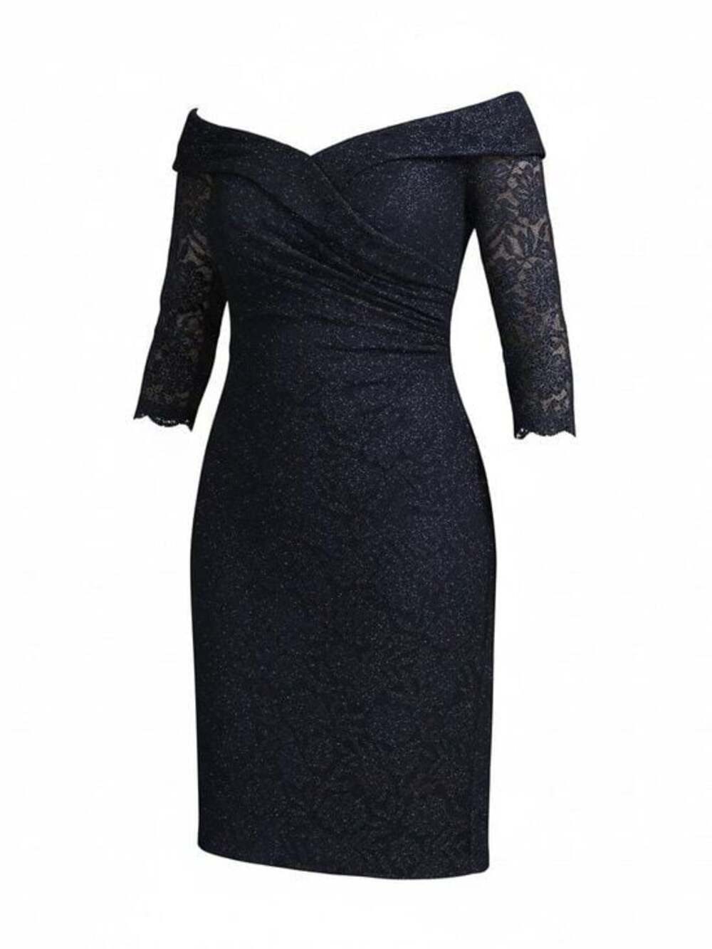 Off -the-Shoulder Knee Length Lace Dress